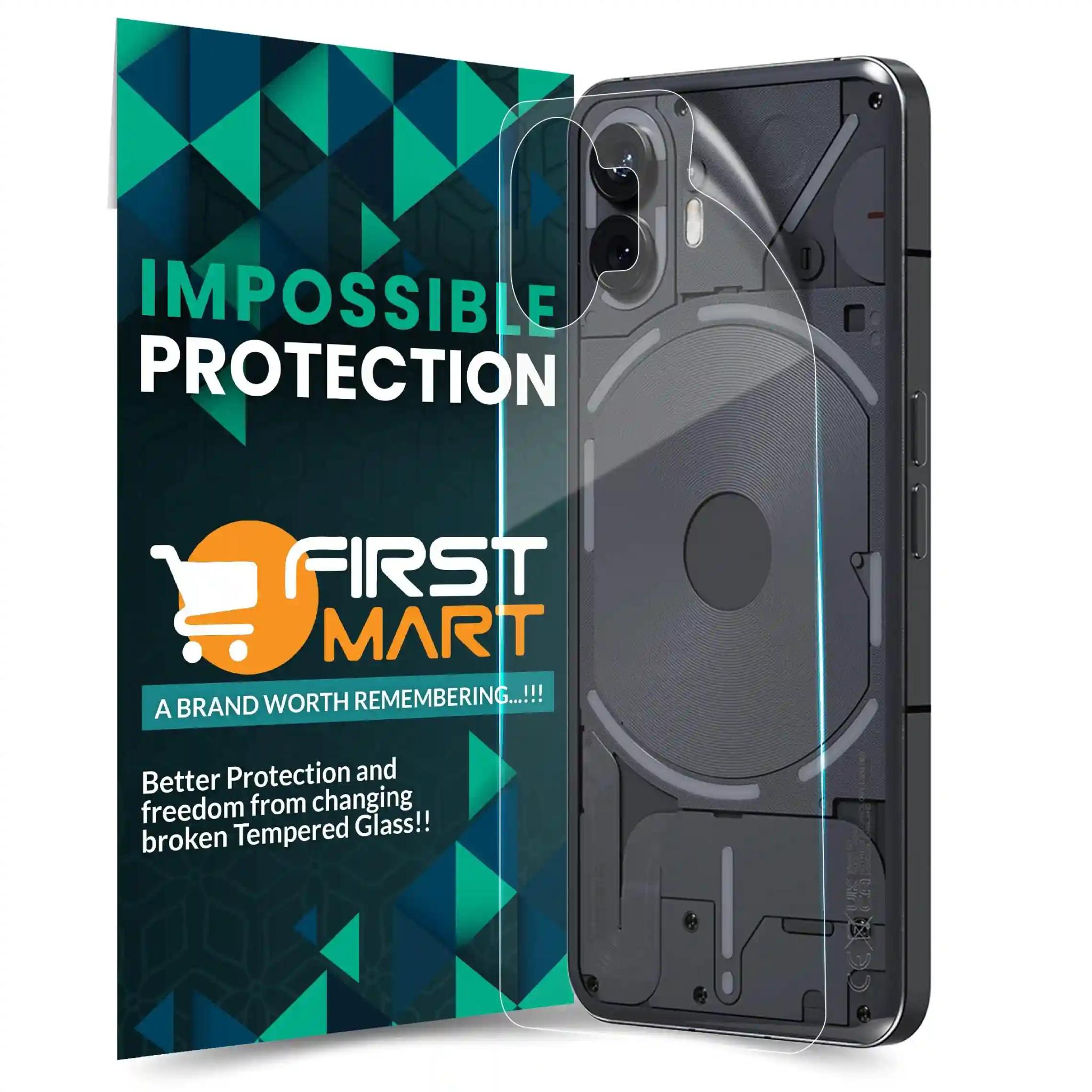 FIRST MART Screen Protector for Nothing Phone 2 - Edge to Edge Back 4 Layer Ultra Thin Unbreakable Membrane - Case Friendly Screen Coverage & Installation Kit (Crystal Clear)