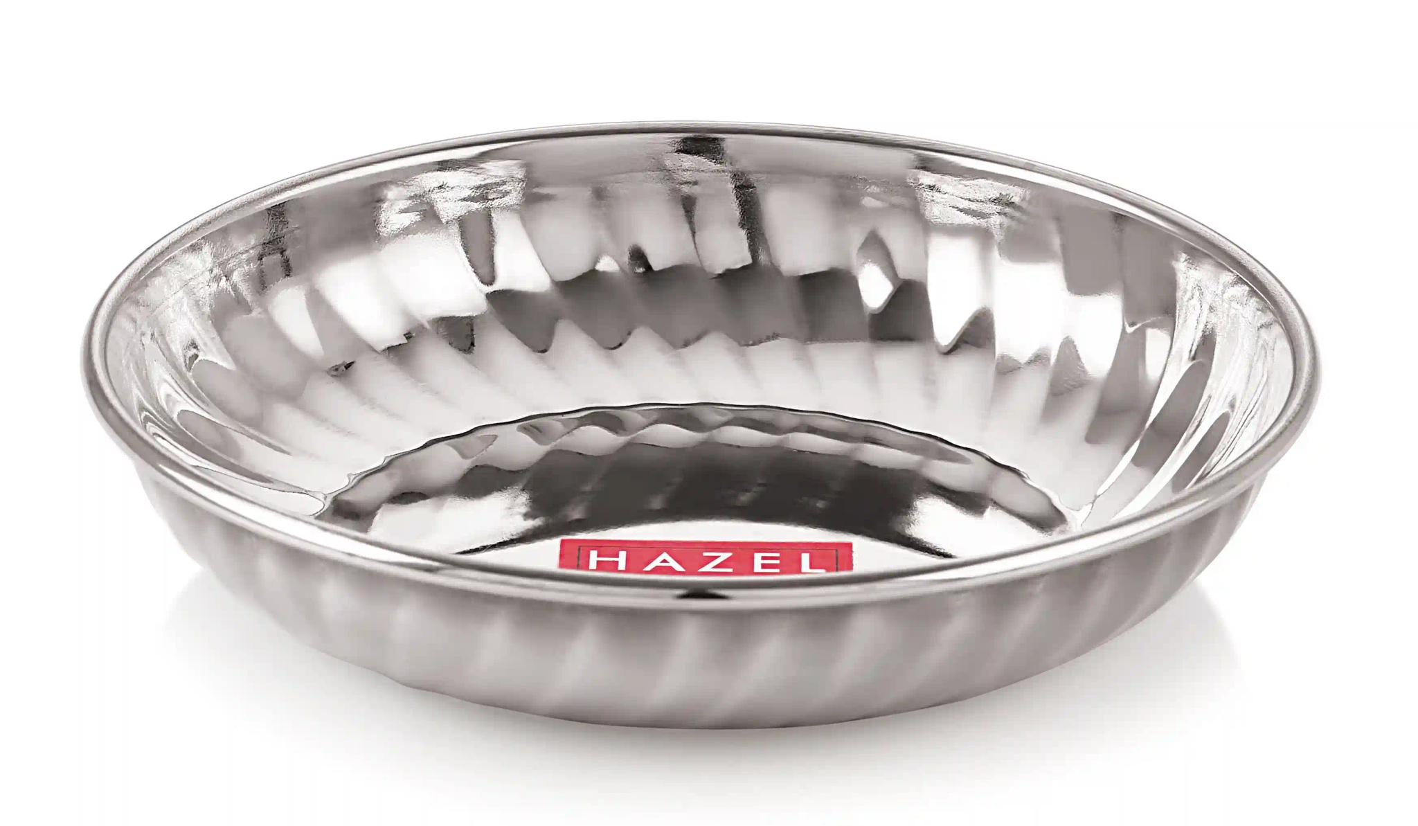 HAZEL Dessert Bowl (Stainless Steel (Plate & Bowl), Set of 6 (3pcs Bowl : 300 ML, 3pcs Plate : 310 ML))