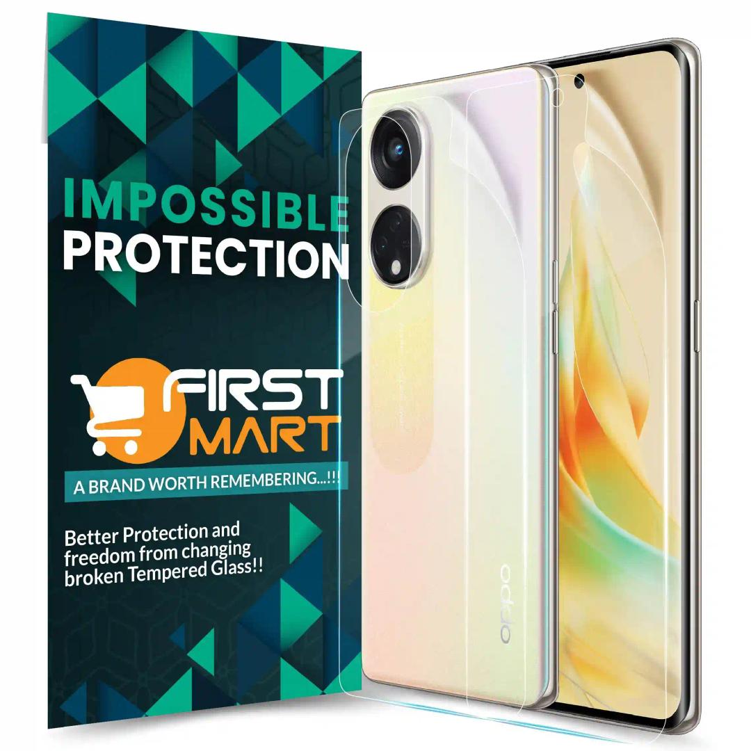 FIRST MART Screen Protector for OPPO Reno 8T 5G - Front and Back Nanofiber Unbreakable Membrane Case Friendly Full Edge to Edge Screen Coverage & Installation Kit (Crystal Clear)