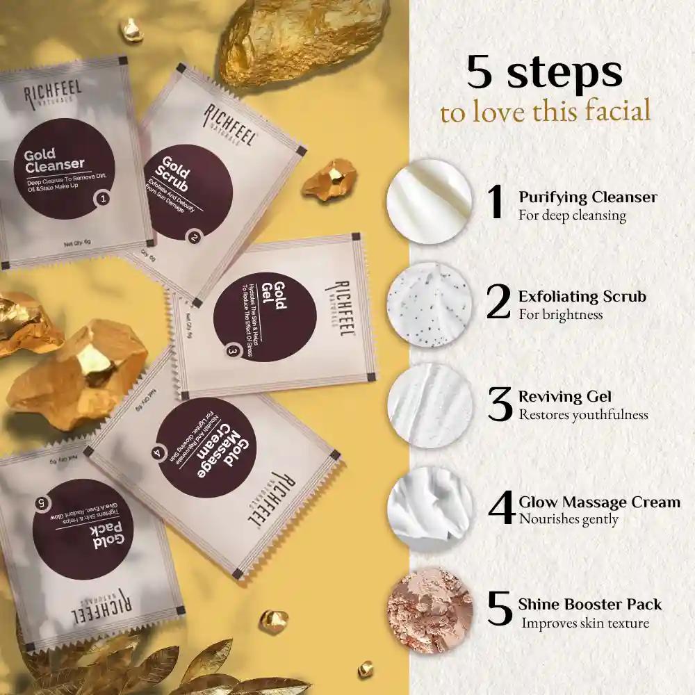 Richfeel Gold Facial Kit 5x6 G Pack of 1