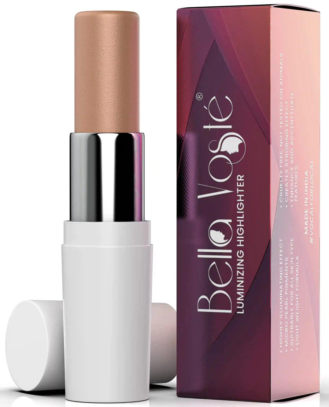 Bella Voste | Luminizing Highlighter | Cruelty Free | Waterproof | Lightweight | Enriched with Vitamin E, Shea Butter & Jojoba Oil | Easily Blendable & Buildable | Illuminating Highlighter for Women with Glam & Matte Finish | Illuminating Bronzer | Long Lasting | Illuminous (04), 4.5 gm