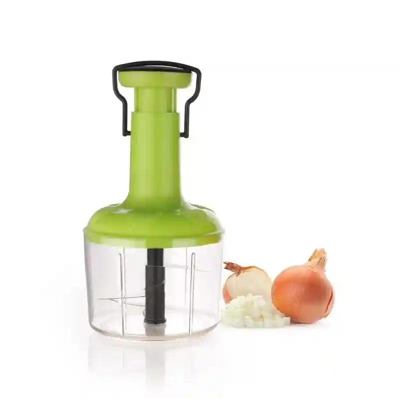 KHUSHIYA ENTERPRISE Plastic Manual Hand-Press Food & Vegetable Push Chopper Mixer Cutter with Container Quick Chopper Chop & Churn Vegetables & Dry Fruits