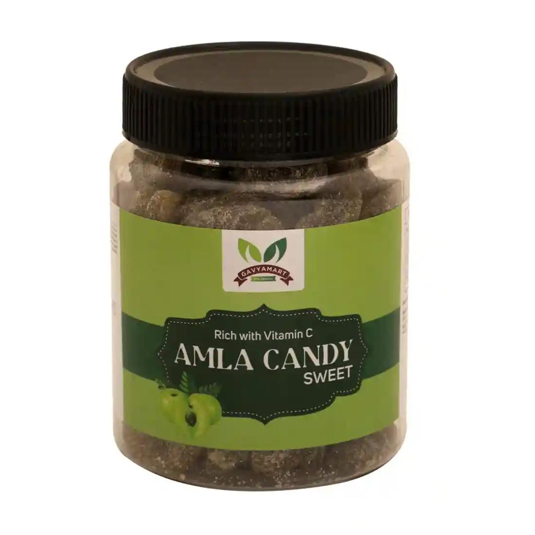 GAVYAMART Amla Candy | Dry Berries | Best For Eyes, Hairs Low-Calorie Dry Fruit Snack and 100% Natural Indian Salty Gooseberry 350 g (Amla Sweet Candy)