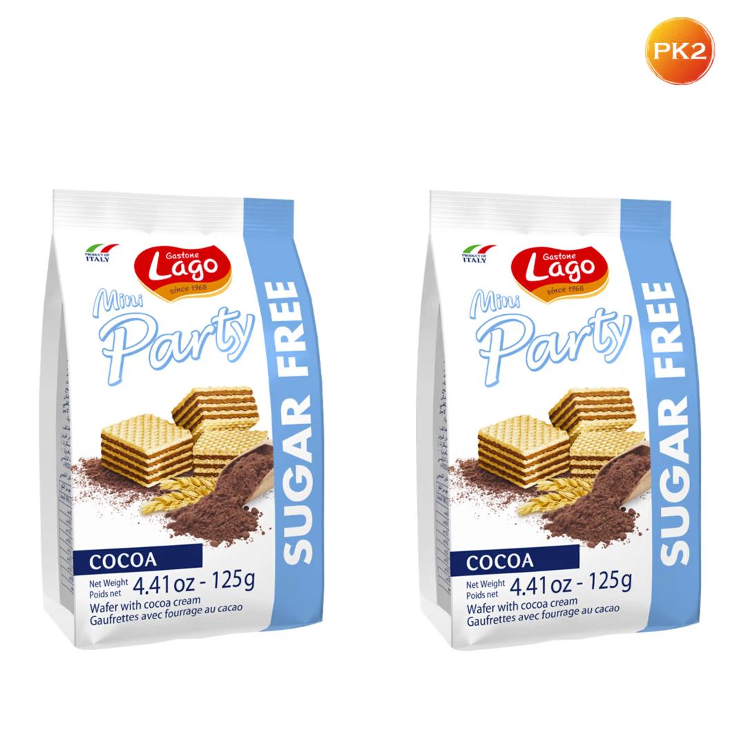 Lago Mini Party Wafers Cocoa Cream Sugar Free 250g (Pack of 2)