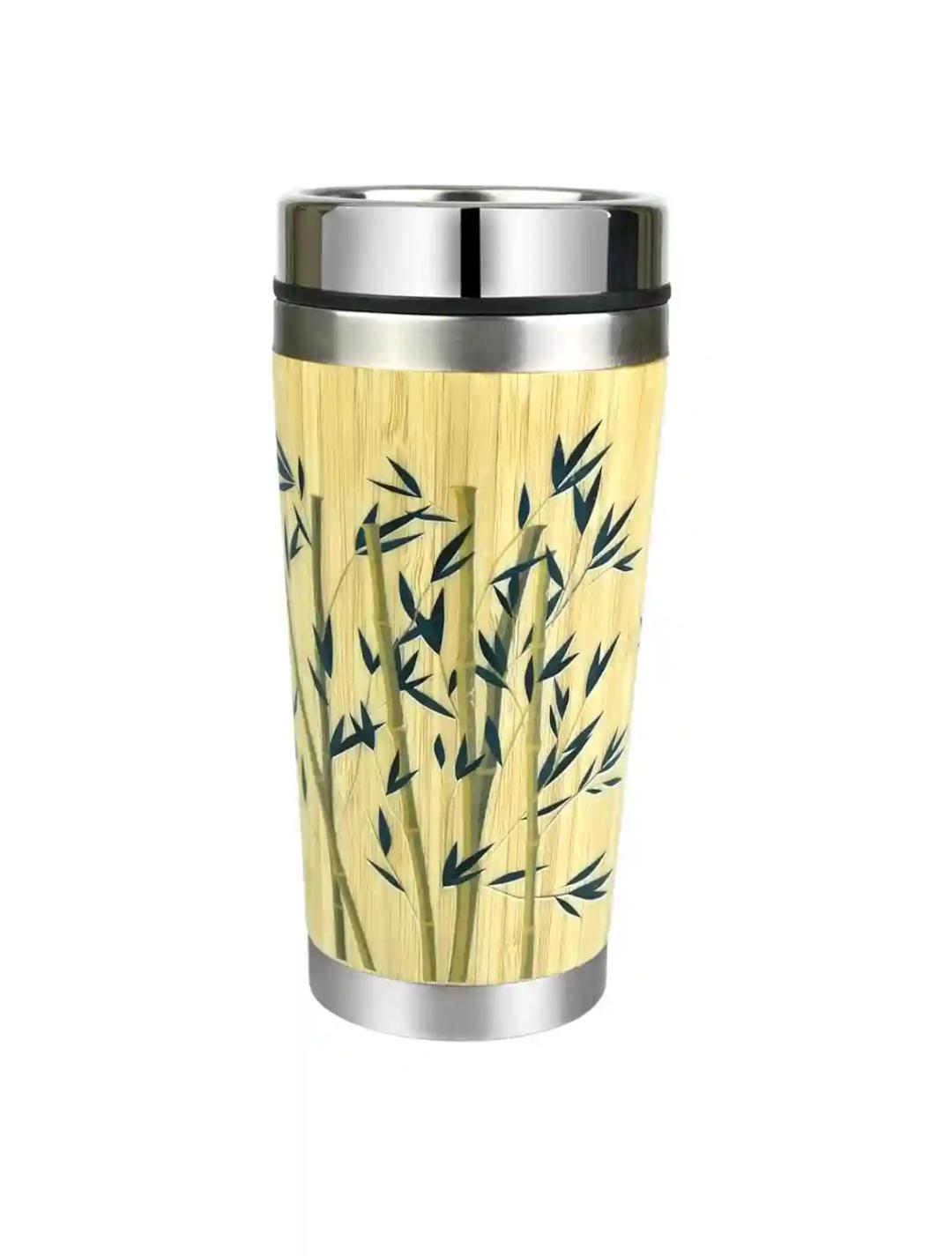 CORNER ART STORE Bamboo Stainless Steel Tumbler with Lid and Without Handle I Artisanal Craftsmanship | Sustainably Designed with Hot & Cold Insulation | Leak and Sweat Proof I Equipped for Effortless Use | Ideal for Home, Office, Gym, Travel, Professionals and Gifting |450 ML | Enchanted Forest Fairy Collection | Eco-Friendly