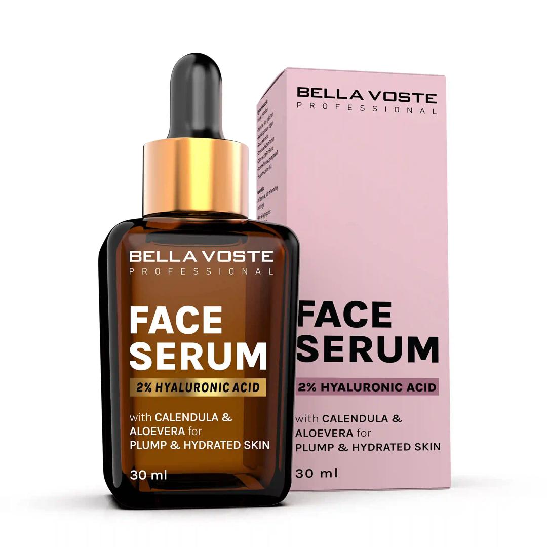 Bella Voste Professional 2% Hyaluronics Acid Face Serum with Calendula & Aloevera for Plump & Hydrate Skin