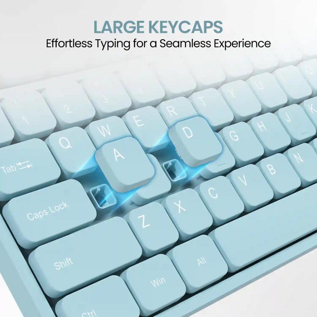 Portronics Ki-Pad 3 USB Wired Keyboard with Large Keycaps, Noise-Free Typing, Fn Multimedia Hotkeys, Full-size Layout with Num Pad, Ergonomic Design, 1.5m USB Cable, for Laptop, PC, Mac (Blue)