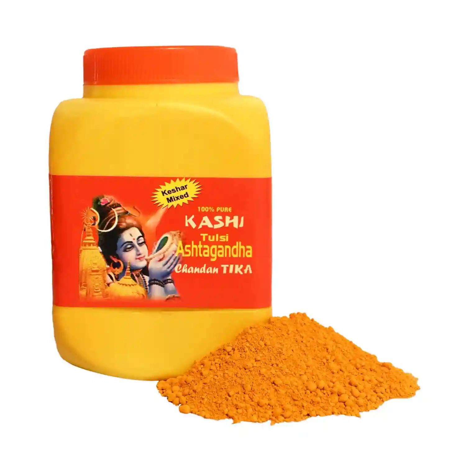 ALODIE - Chandan Powder for Puja 500 Gram - Kashi Tulsi Kumkum | Ashtagandha Chandan Powder | Organic Chandan Powder Original for Tilak | Pashtuns Tilak Devasher | Chandan Wood Original Pure Pooja