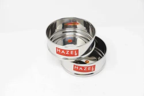 HAZEL Alfa Stainless Steel Stackable Separator, Cooker Dabba (3L- 13 cm, Silver) -Set of 2