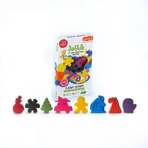 Dabble Christmas Crayons| Non-Toxic and Organic Beeswax | Preschool Art Fun| Festive Gift for kids| 2 years+