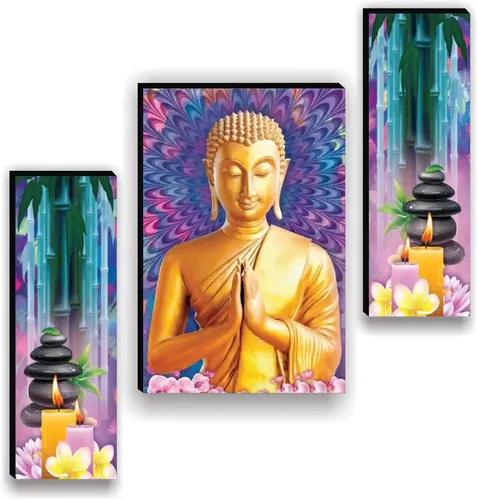 Framed Buddha Wall Painting for Home Decor - Pattern 179