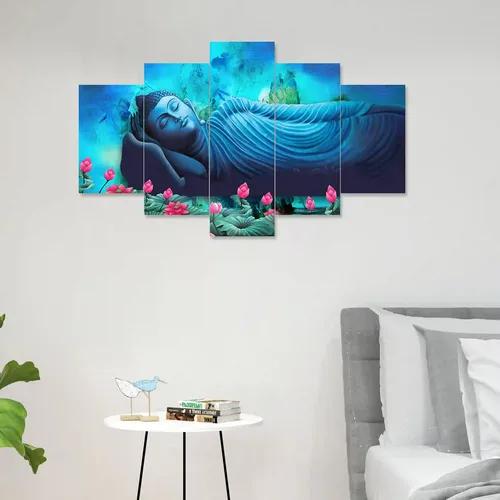 Sleeping Buddha Wall Painting For Home Decoration Pack of 5 (119.5 x 60 Cm)- Pattern 103