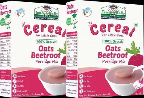 Tummyfriendly Foods Certified 100% Organic Oats, Beetroot Porridge Mix , Organic Baby Food For 6 Months Old , Rich In Beta-Glucan, Protein & Fibre, 200G Each, 2 Packs Cereal (400 G, Pack Of 2)