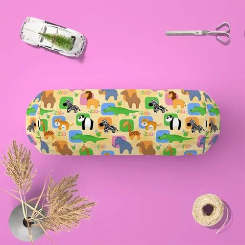 ArtzFolio African Animals D1 | Bolster Cover Booster Cases | Zipper Opening | Velvet Fabric | 16" Width x 6" Diameter; Set of 2 pcs