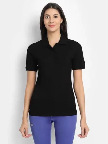 Organic Bamboo Fabric Polo T-Shirt Black - S