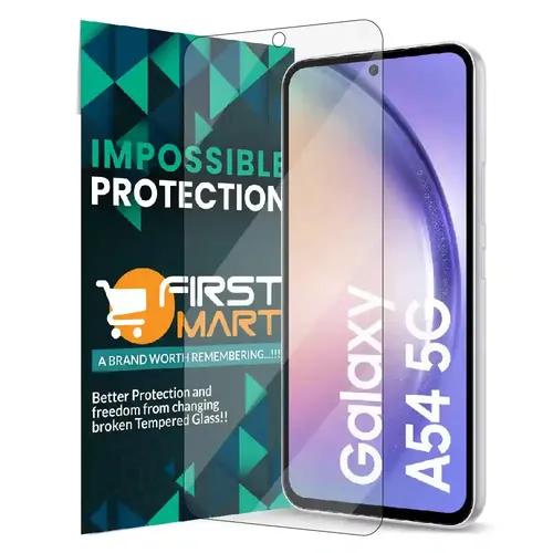 FIRST MART Screen Protector for Samsung Galaxy A54 5G - Impossible Fiber Case Friendly Screen Protection & Installation Kit (Crystal Clear)