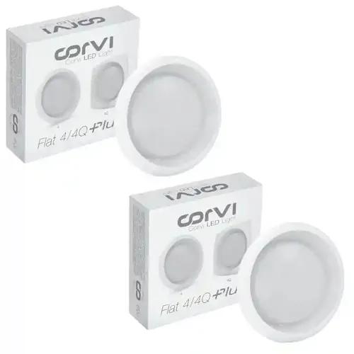 COrVI Led Flat 4 Round, 6Watt (White) Pack of 2