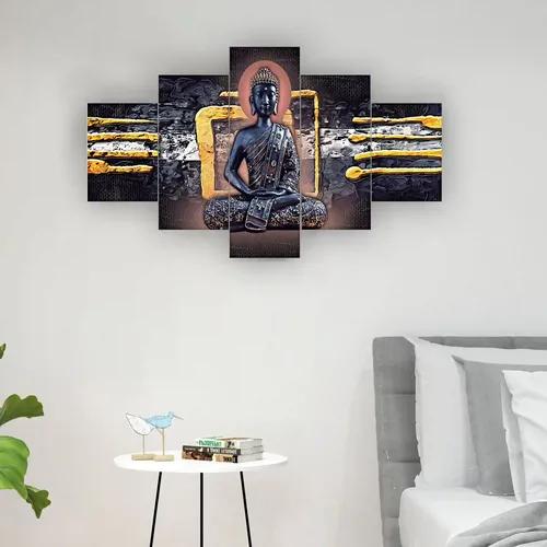 Buddha Wall Painting For Home Decoration Pack of 5 (119.5 x 60 Cm)- Pattern 108