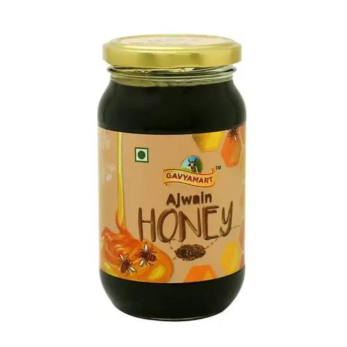 Gavyamart Pure & Natural Raw Honey 500 GM|Unpasteurized|Unadulterated|Ethically Sourced & of Natural Origin|May contain Natural Pollen|Organic Honey|Original Honey with No Sugar Adulteration (Ajwain)