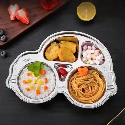 Kunya Stainless Steel Car Shape Lunch Plate