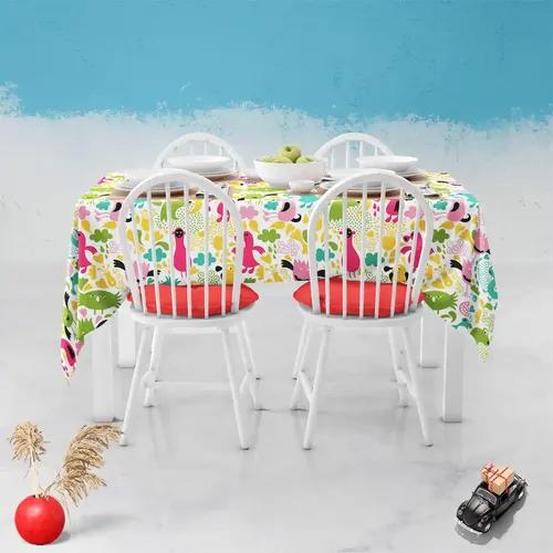 ArtzFolio Monsters | Table Cloth Cover for Dining & Center Table | Washable Waterproof Polyester Fabric | 4-Seater Table; 42 x 63 inch (107 x 160 cms)