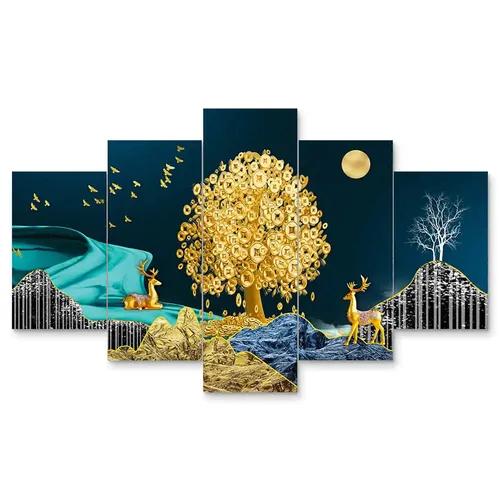 Framed Wall Painting For Home Decoration Pack of 5- Pattern 63