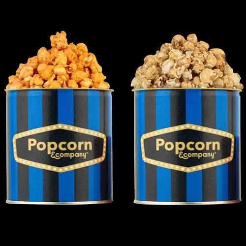 Popcorn & Company Festive Gift Combo Pack of 2 Tins (Caramel Crisp -130 Gm & Tomato Burst Popcorn - 80 Gm) - 210 Gm