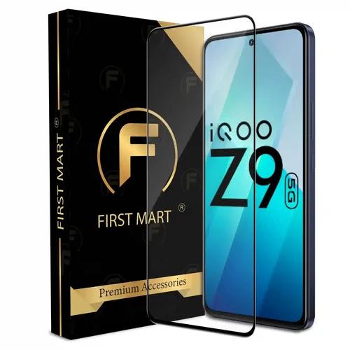 FIRST MART Premium Tempered Glass for iQOO Z9 5G / Neo 9 Pro 5G / iQOO 12 5G with Edge to Edge Coverage and Easy Installation Kit, Pack of 1