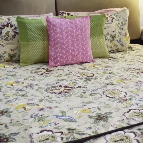 Pink Paradise All Over Printed King Sized Bedsheet Set