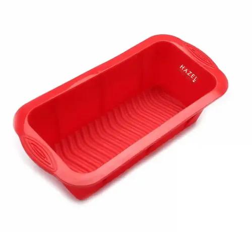 HAZEL Rectangle Cake Mould, Non-Stick I Microwave, OTG-Friendly Silicone Moulds I Multipurpose Red Color Baking Tray Ideal for Fast Baking I Easy-to-Use Bread Box