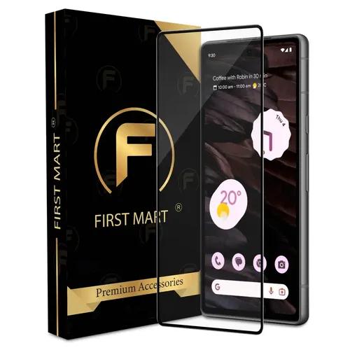 FIRST MART Edge to Edge Tempered Glass for Google Pixel 7A 5G (6.1 Inch) with Easy Self Installation Kit | Black Case Friendly Screen Protection