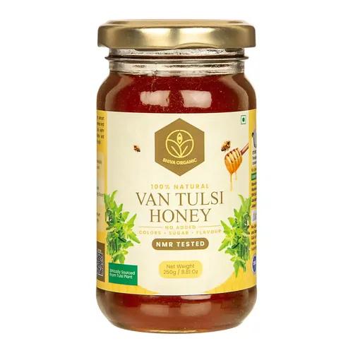 Shiva Organic Raw Van Tulsi Flower Honey 250g | 100% Pure NMR Tested | Raw and Unprocessed