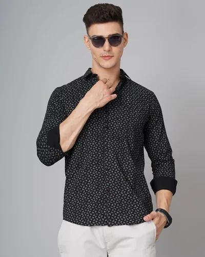 Black Triad Print Shirt - L (40)