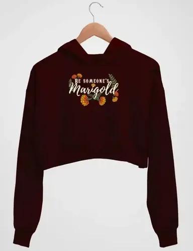 Be someone's Marigold - Women's crop hoodie - Maroon - XS