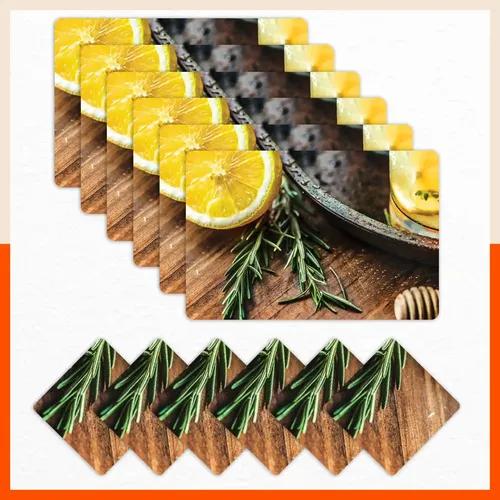 Polypropylene Table Mats & Coasters for Dining Table at Home (CITRUS - Set of 6)