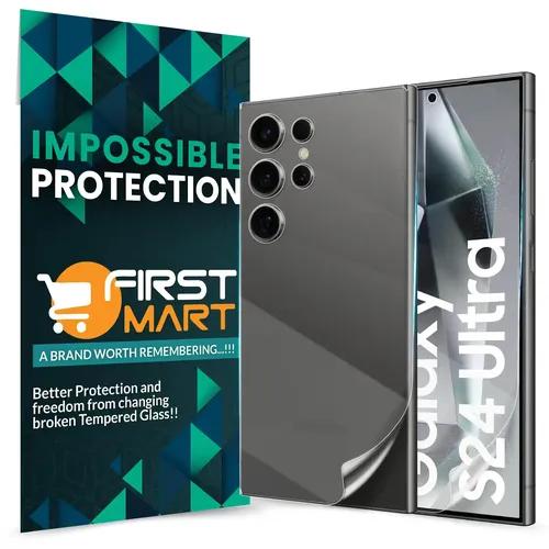 FIRST MART Screen Protector for Samsung Galaxy S24 Ultra 5G - Front and Back Nano Fiber Unbreakable Membrane Case Friendly Full Edge to Edge Screen Coverage & Installation Kit (Crystal Clear)