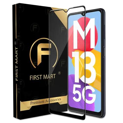 FIRST MART Edge to Edge Tempered Glass for Samsung Galaxy M13 5G, Samsung F13 5G and Samsung M13 4G (6.5 Inch) with Easy Self Installation Kit | Black Case Friendly Screen Protection