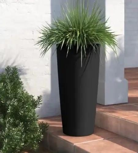 AMASS HANDICRAFTS Planters for Indoor - Outdoor Plants & Modern Metal Floor Flowers Pot for Garden, Balcony & Living Room & Mid Century 20 Inch Pack of 1 (Black)