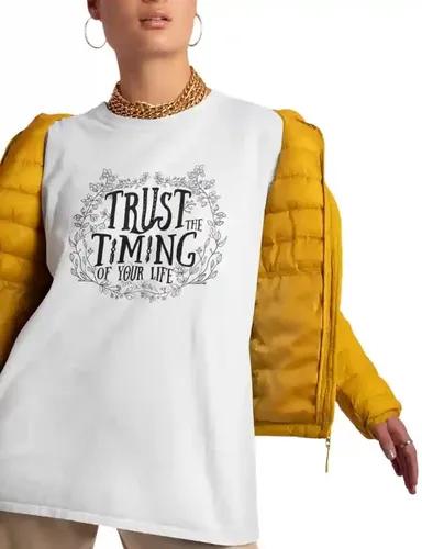 Trust the timing of your life - Unisex Oversized T-shirt - White - XS