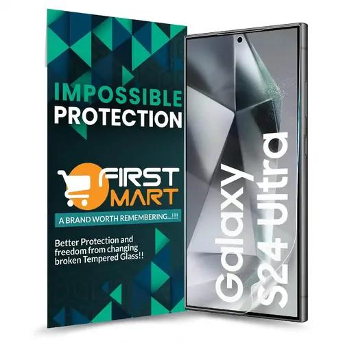 FIRST MART Screen Protector for Samsung Galaxy S24 Ultra 5G - Nano Fiber Unbreakable Membrane Case Friendly Full Edge to Edge Screen Coverage & Installation Kit (Crystal Clear)