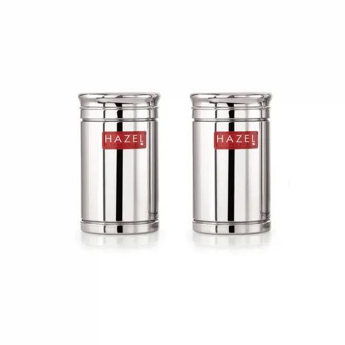 HAZEL Stainless Steel Container Set | 800 ml Set of 2 Steel Container For Kitchen Storage Set | Air Tight Containers For Kitchen Storage | Ideal For Storing Rice, Cereal, Pulse, Snacks.