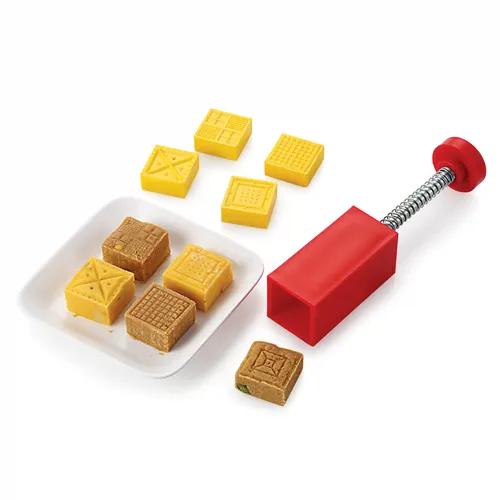 DS Peda/Sweet Fast Stamping/Cutter, Flower Shape, Plastic (Yellow, Square Shape)