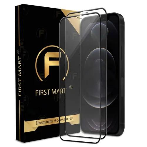 FIRST MART Premium Tempered Glass for iPhone 12 Pro/iPhone 12 with Edge to Edge Coverage and Easy Installation Kit, Pack of 2