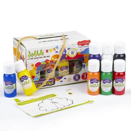 Dabble Starter Painting Fun Pack I Non-Toxic Finger Paint for Kids | Natural and Child Safe | Washable Finger Paints for Children| Learning and Educational Gift Pack |18 Months+