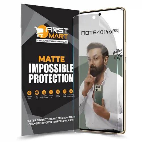 FIRST MART Screen Protector for Infinix Note 40 Pro 5G - Nanofiber Unbreakable Membrane Case Friendly Full Edge to Edge Screen Coverage & Installation Kit (Matte)