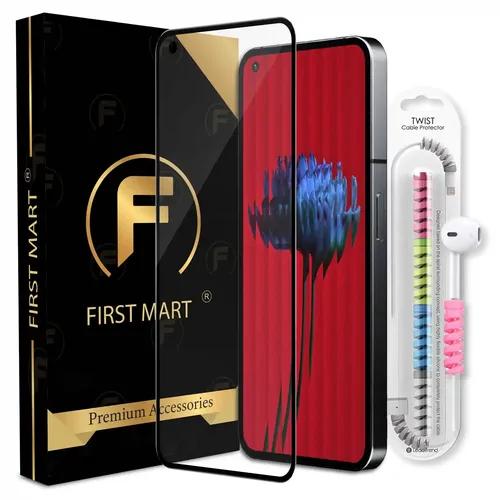 FIRST MART Premium Tempered Glass for Nothing Phone 1 with Edge to Edge Coverage and Cable Protector and Easy Installation Kit, Pack of 1