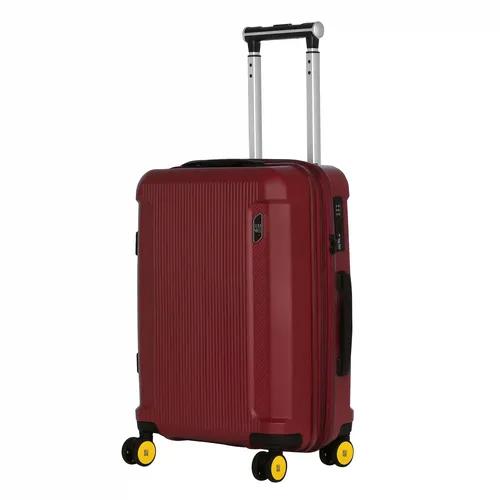 EUME Nomad Cabin 55 Cm Luggage Trolley Bags For Travel |Polypropylene (Pp) 8 Silentrun Wheels Suitcase ( Carmine Red)