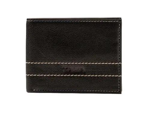 TALIA - Pompei Leather Slimfold Wallet - Black