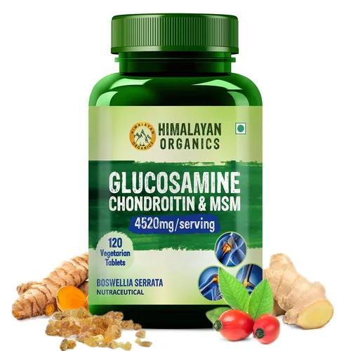 Himalayan Organics Glucosamine Chondroitin MSM with Boswellia | For Bone, Joint & Cartilage Support | 120 Tablets