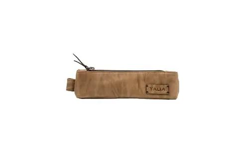 Talia Genuine Leather Exquisite Pen/Pencil Pouch - Olive